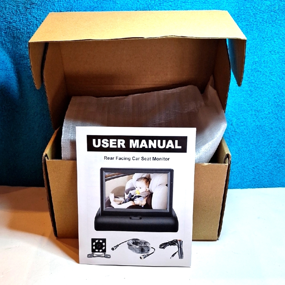 Baby Monitor -Rear Facing Infant Toddler Car Seat Monitor Black, Baby Camera